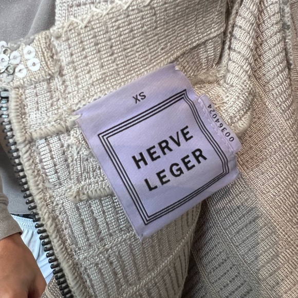 Herve Leger Midi Silver Sequin Dress XS - Picture 5 of 5